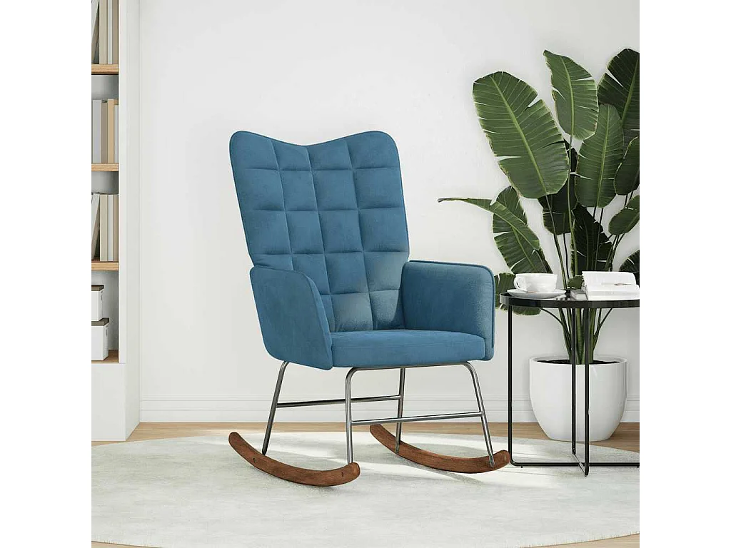 Mecedora de terciopelo azul