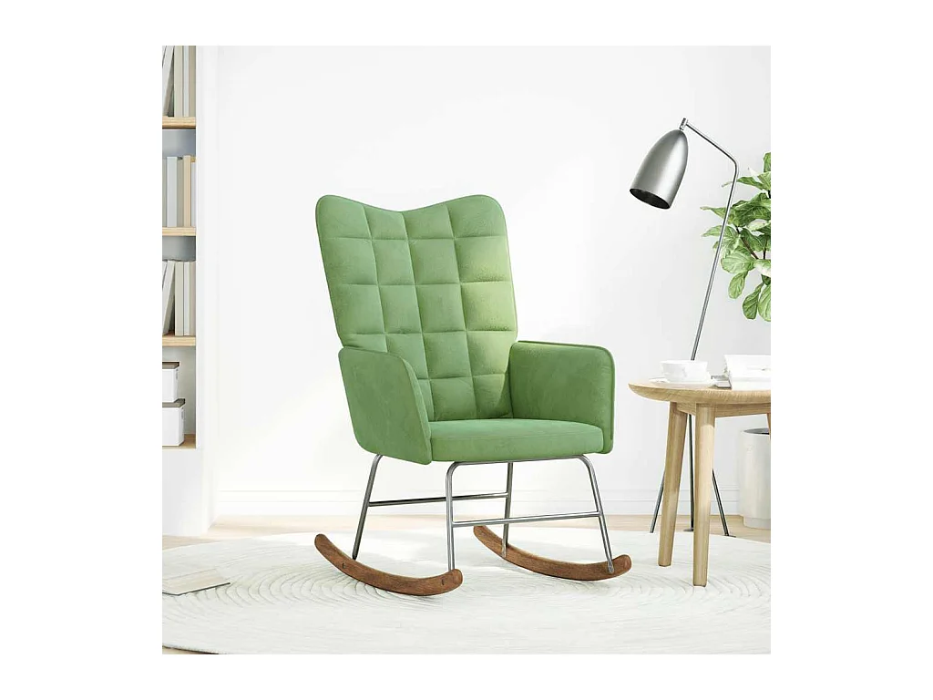 Chaise à bascule Vert clair Velours