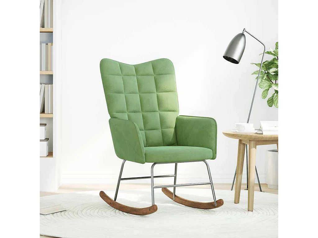 Chaise à bascule Vert clair Velours