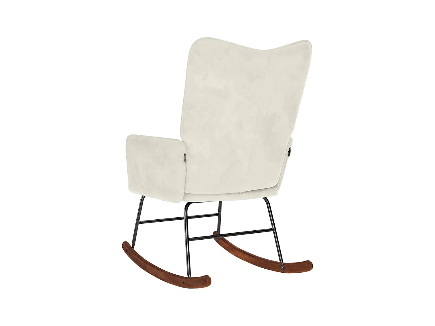 Sedia a dondolo in velluto color crema