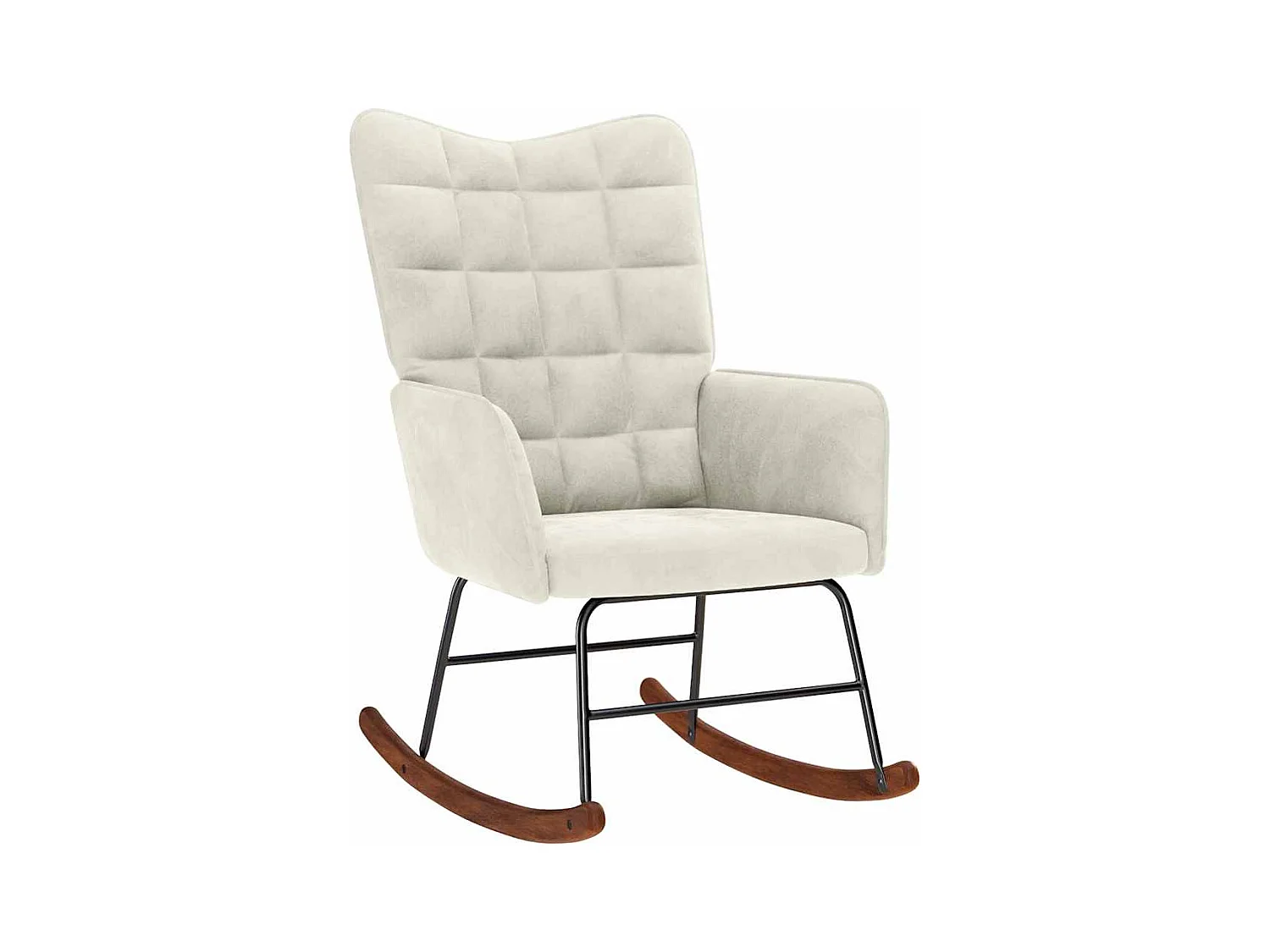 Chaise à bascule Crème Velours