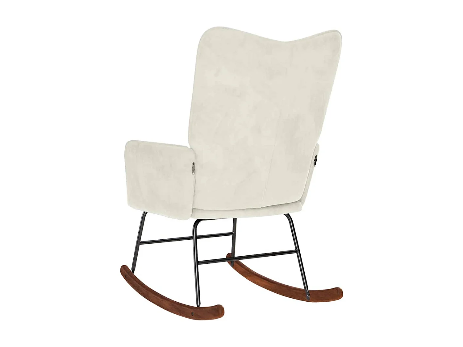 Sedia a dondolo in velluto color crema