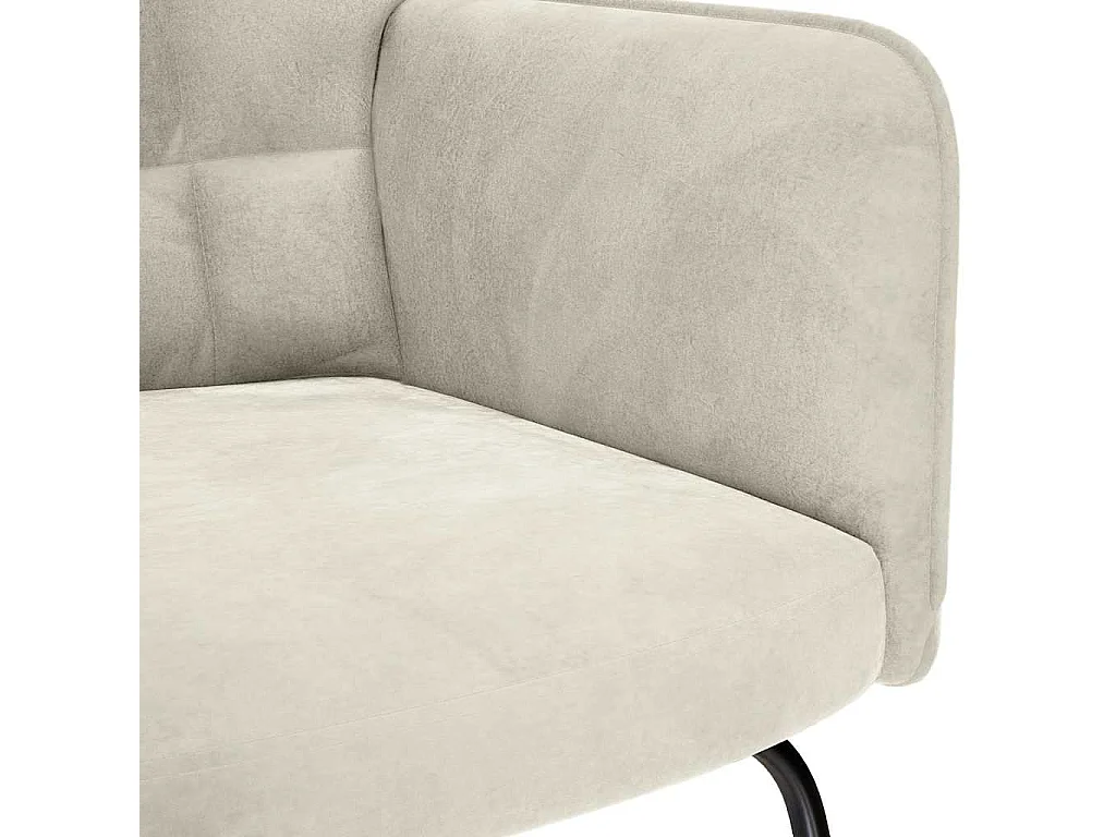 Sedia a dondolo in velluto color crema