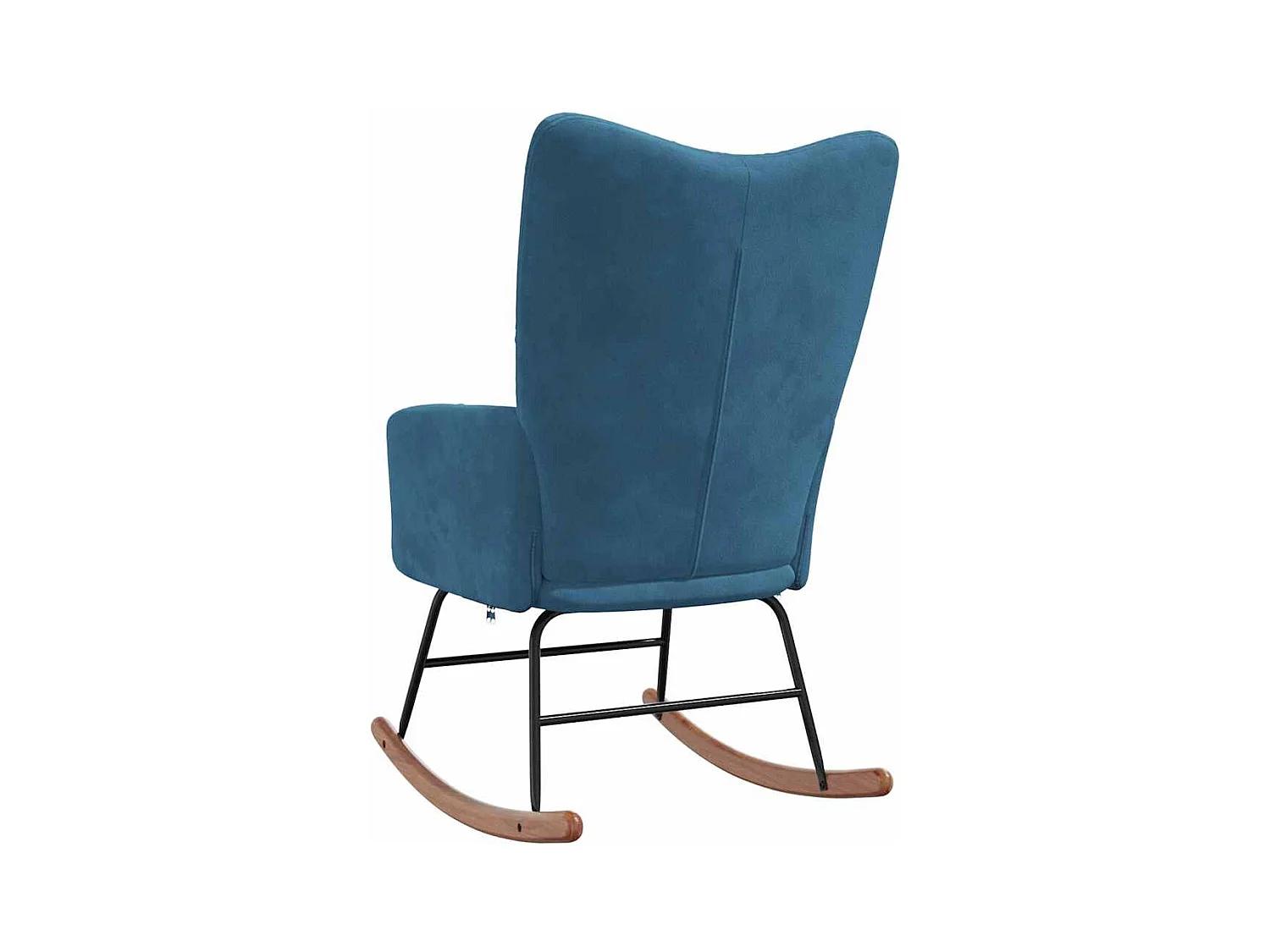 Blauwe fluwelen schommelstoel