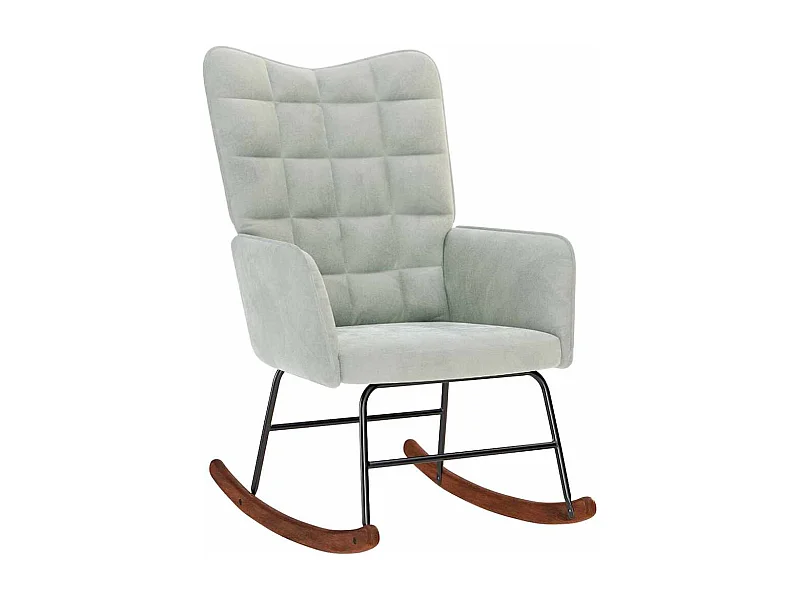 Mecedora Terciopelo Gris Claro