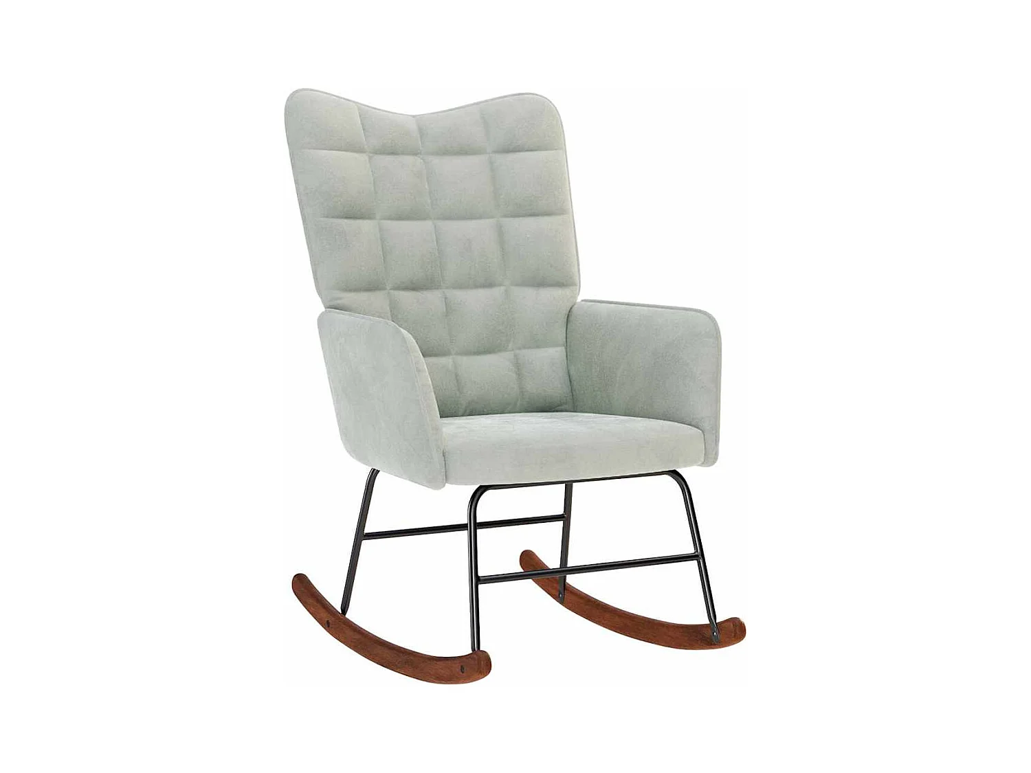 Mecedora Terciopelo Gris Claro