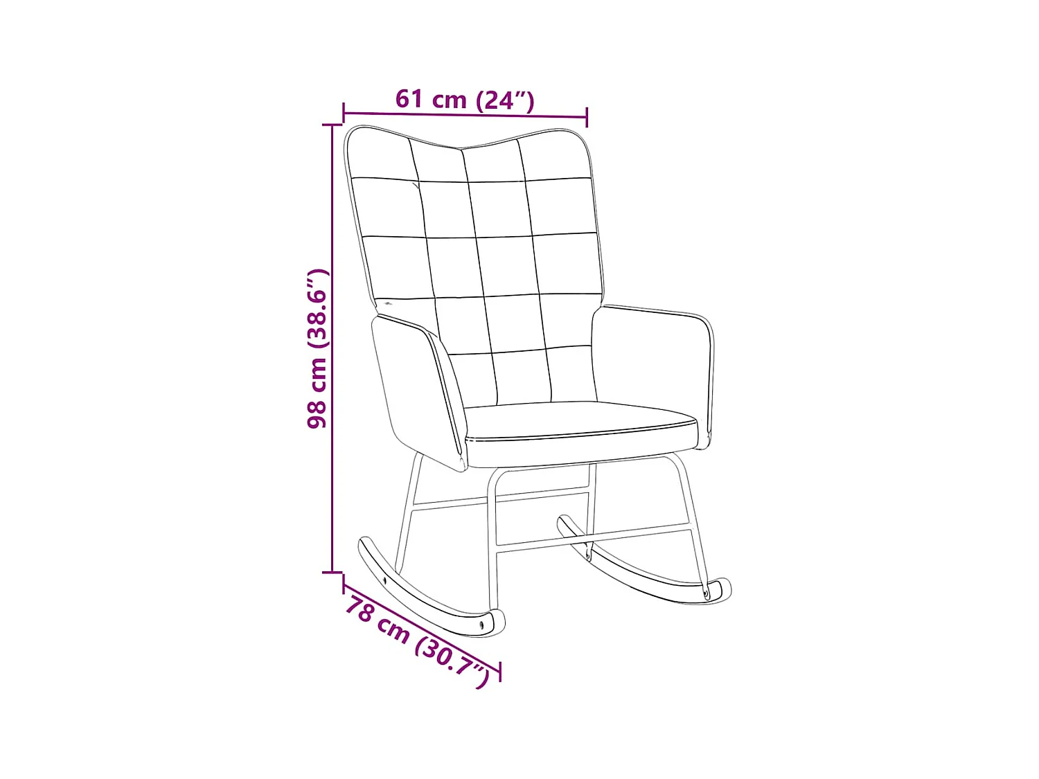 Mecedora Terciopelo Gris Claro
