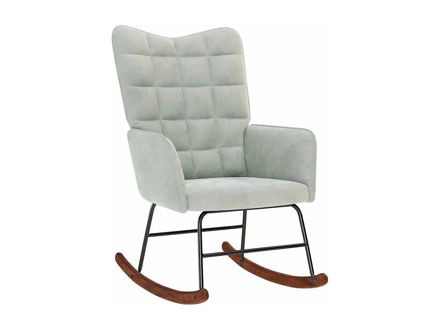 Mecedora Terciopelo Gris Claro