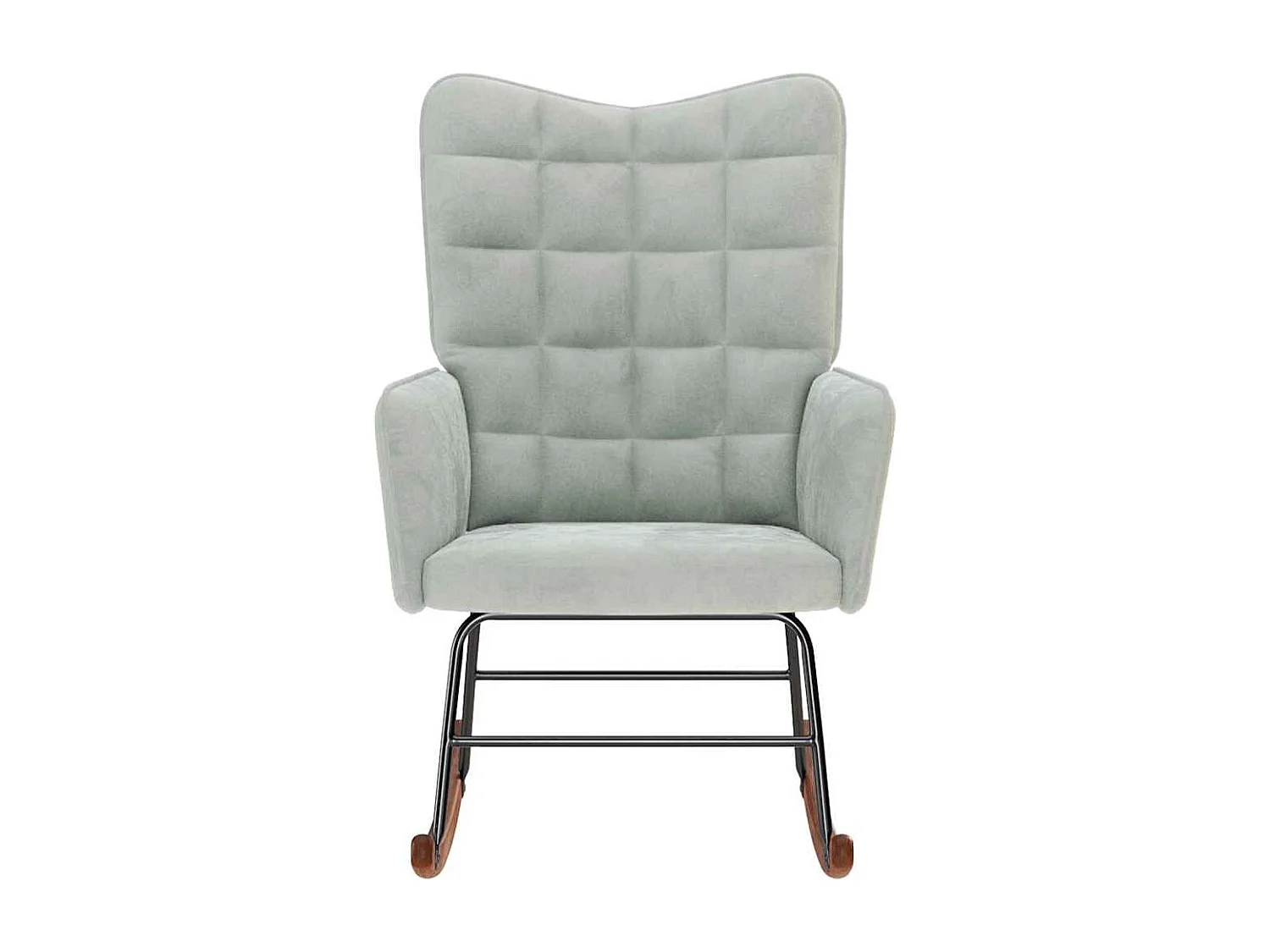 Mecedora Terciopelo Gris Claro