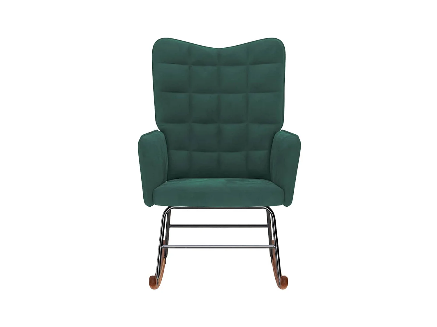 Chaise à bascule Vert foncé Velours