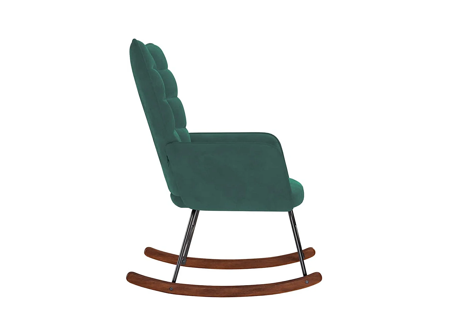 Chaise à bascule Vert foncé Velours