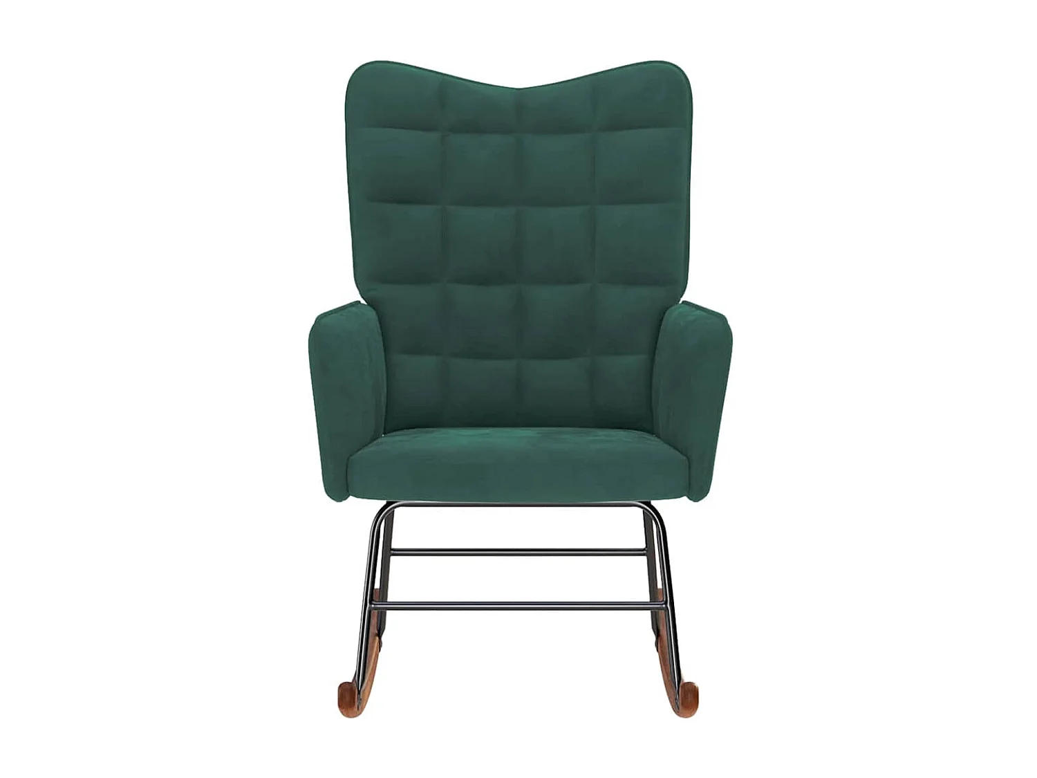 Chaise à bascule Vert foncé Velours