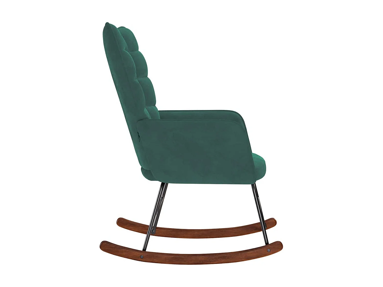 Chaise à bascule Vert foncé Velours