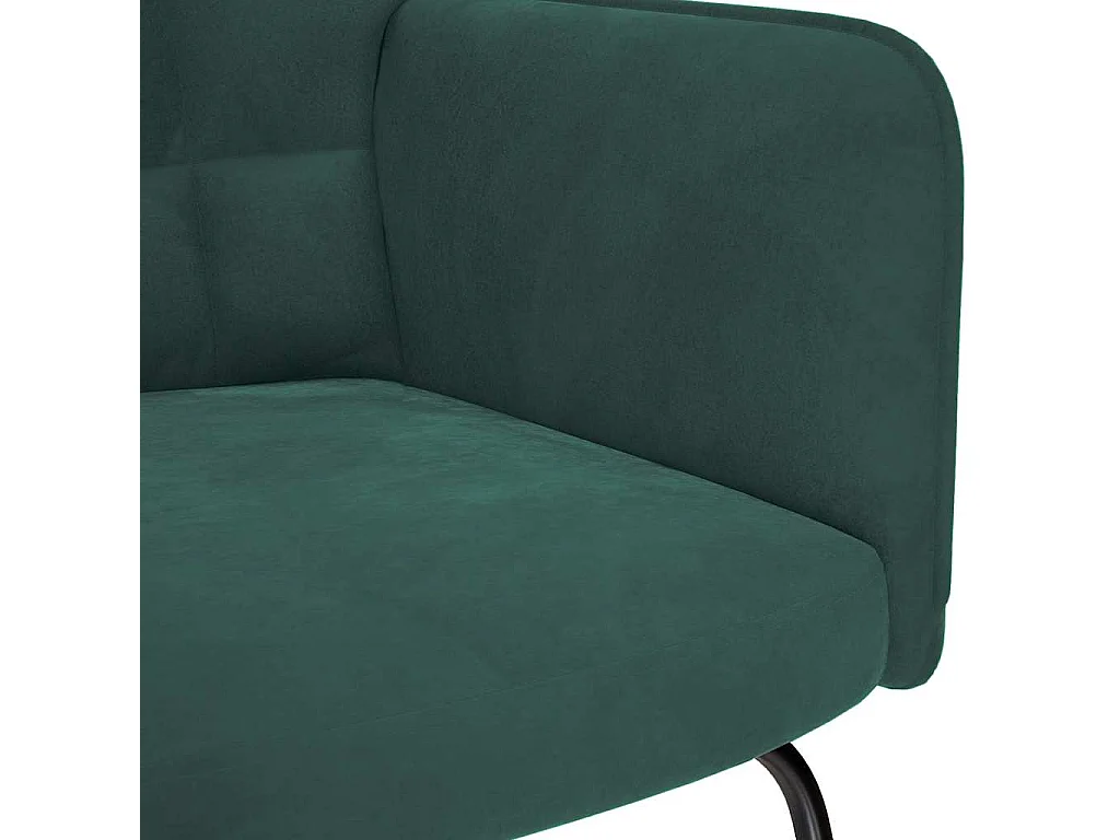 Chaise à bascule Vert foncé Velours