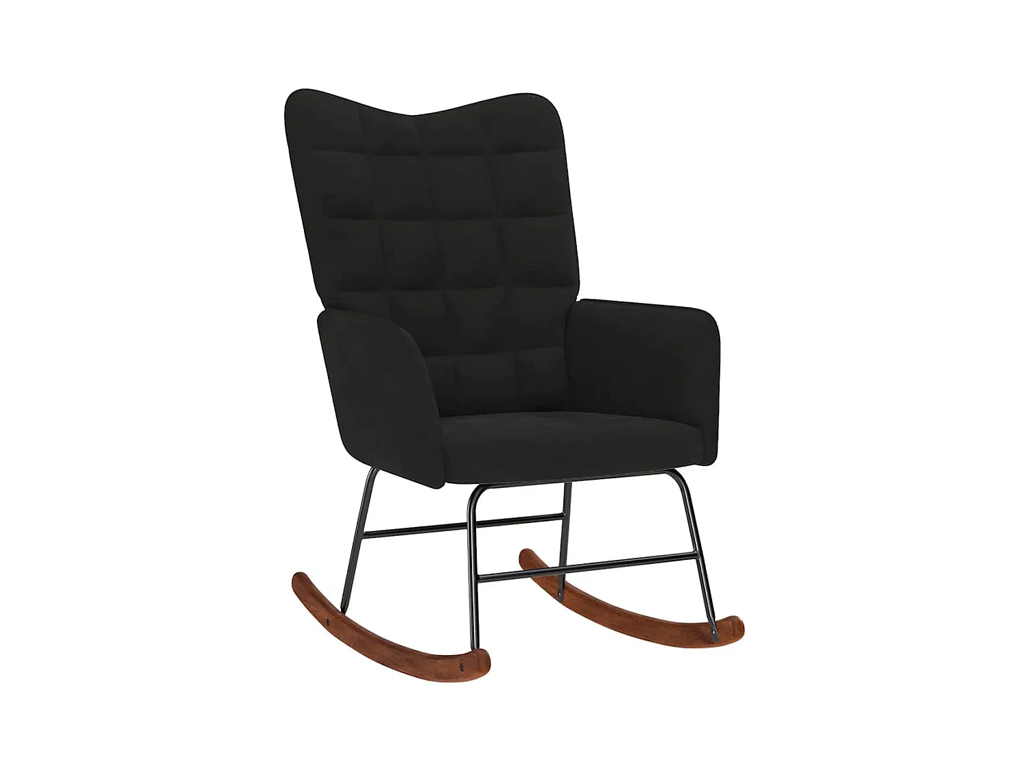 Sedia a dondolo in velluto nero