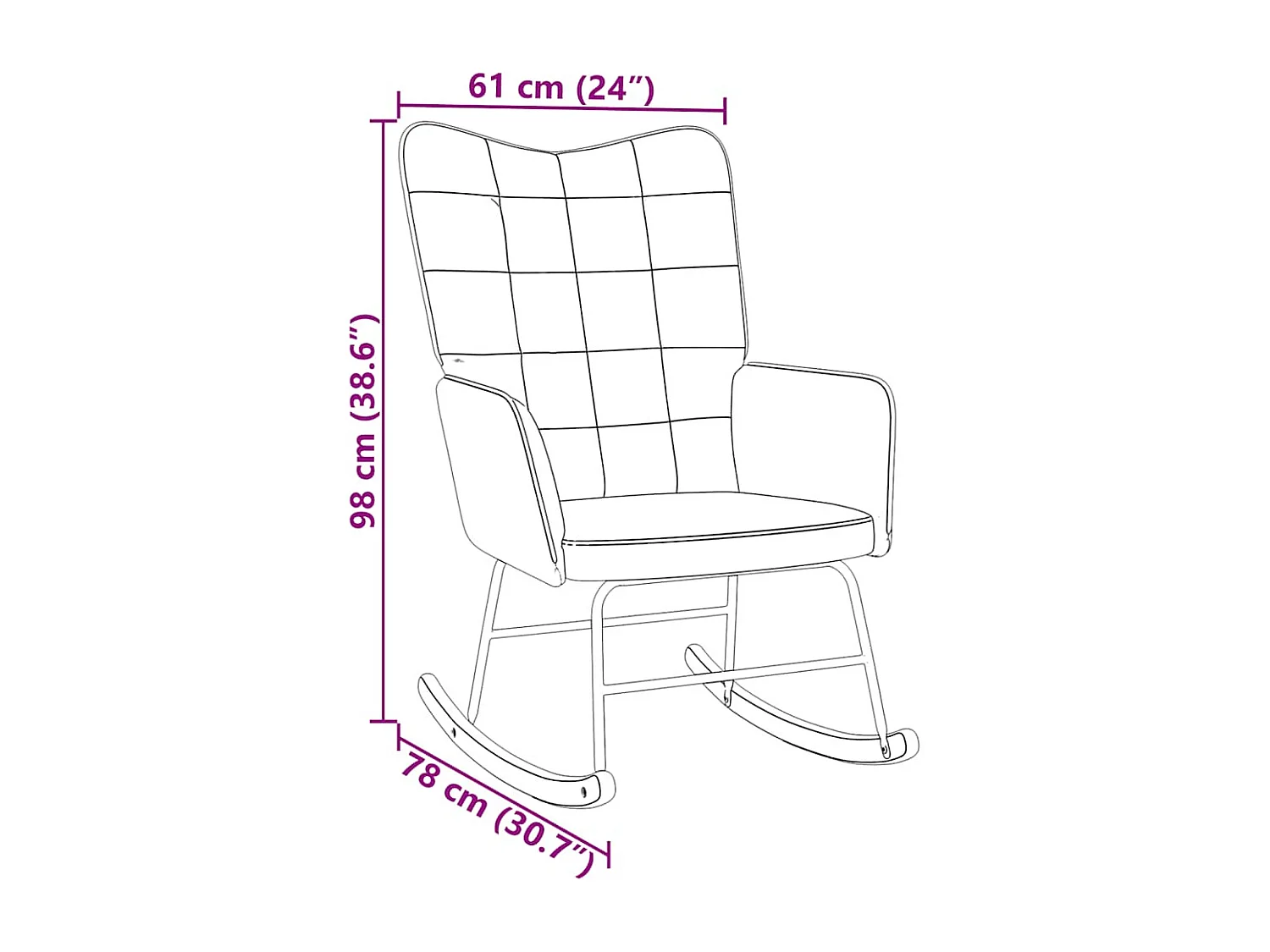 Mecedora de terciopelo negro