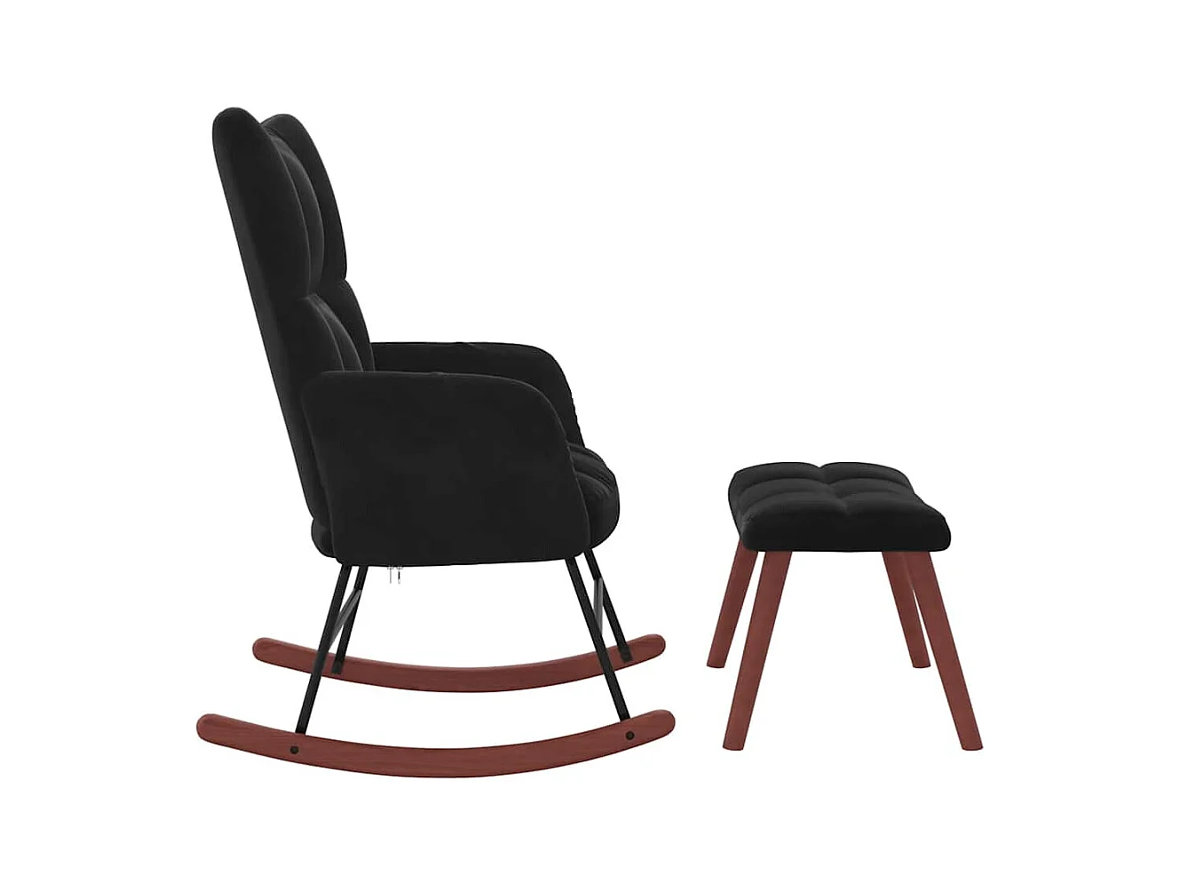 Schaukelstuhl mit Fußstütze Black Velvet