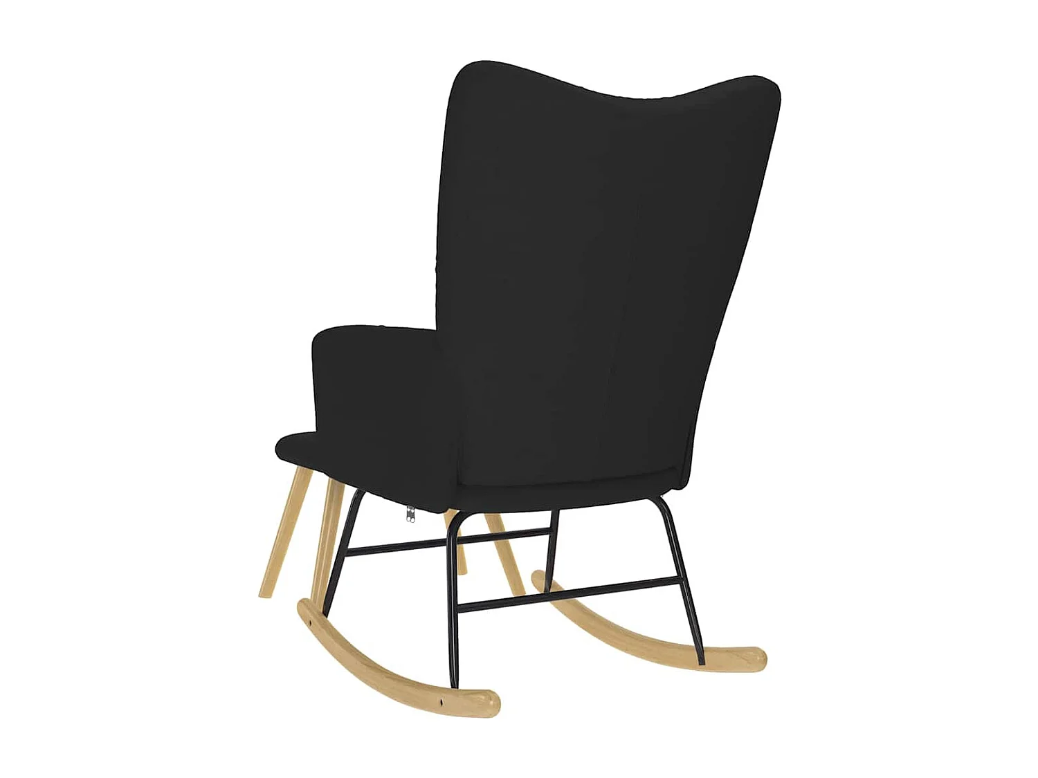 Chaise à bascule avec repose-pied Noir Tissu