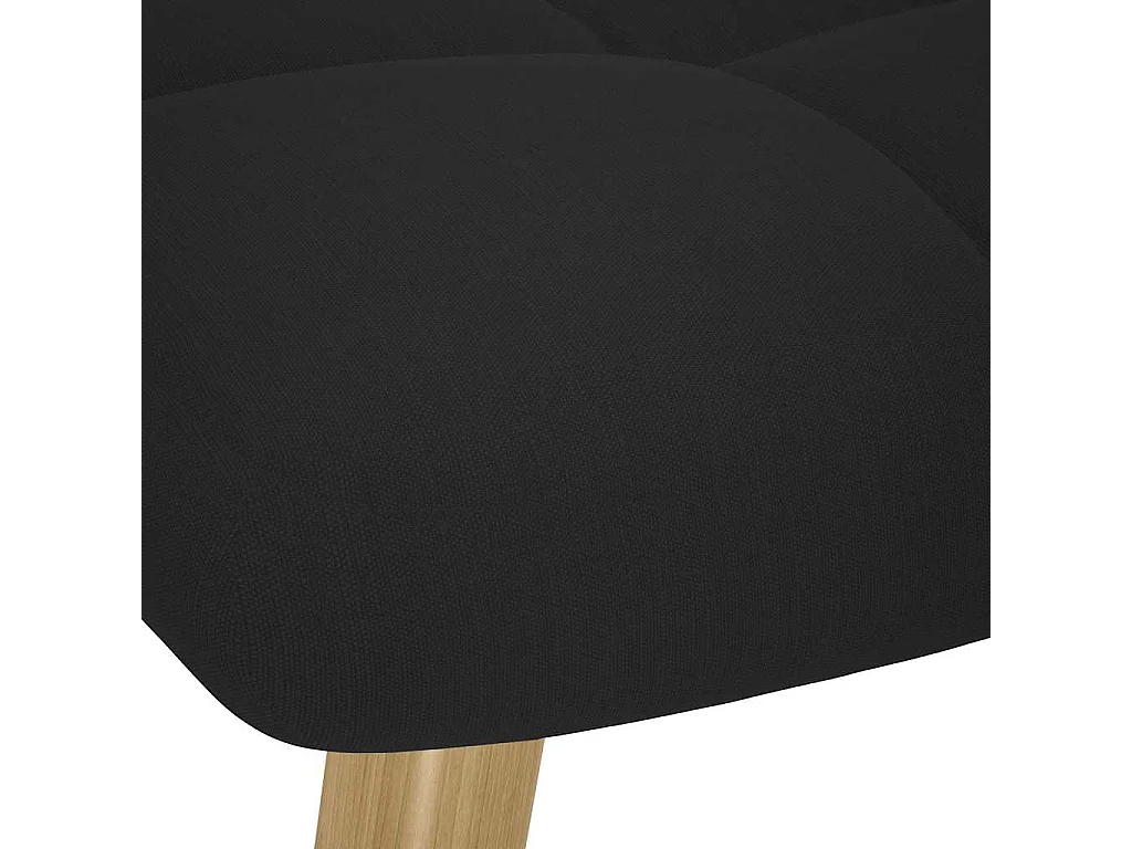 Chaise à bascule avec repose-pied Noir Tissu