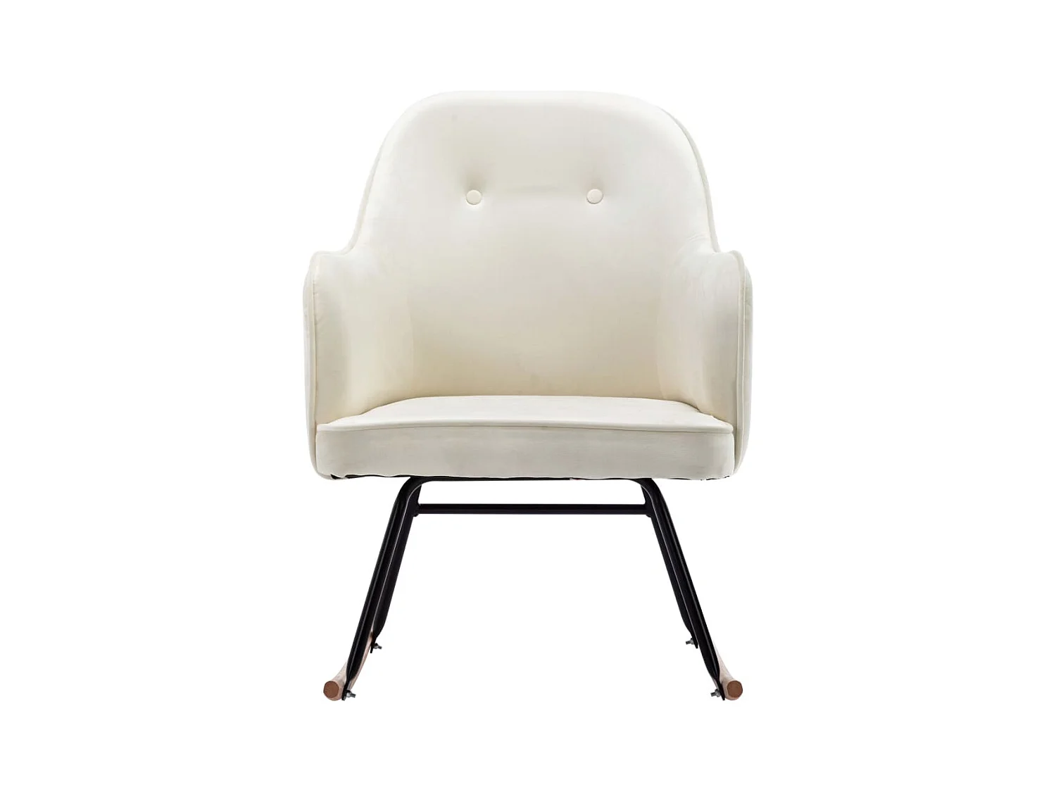 Sedia a dondolo in velluto bianco crema