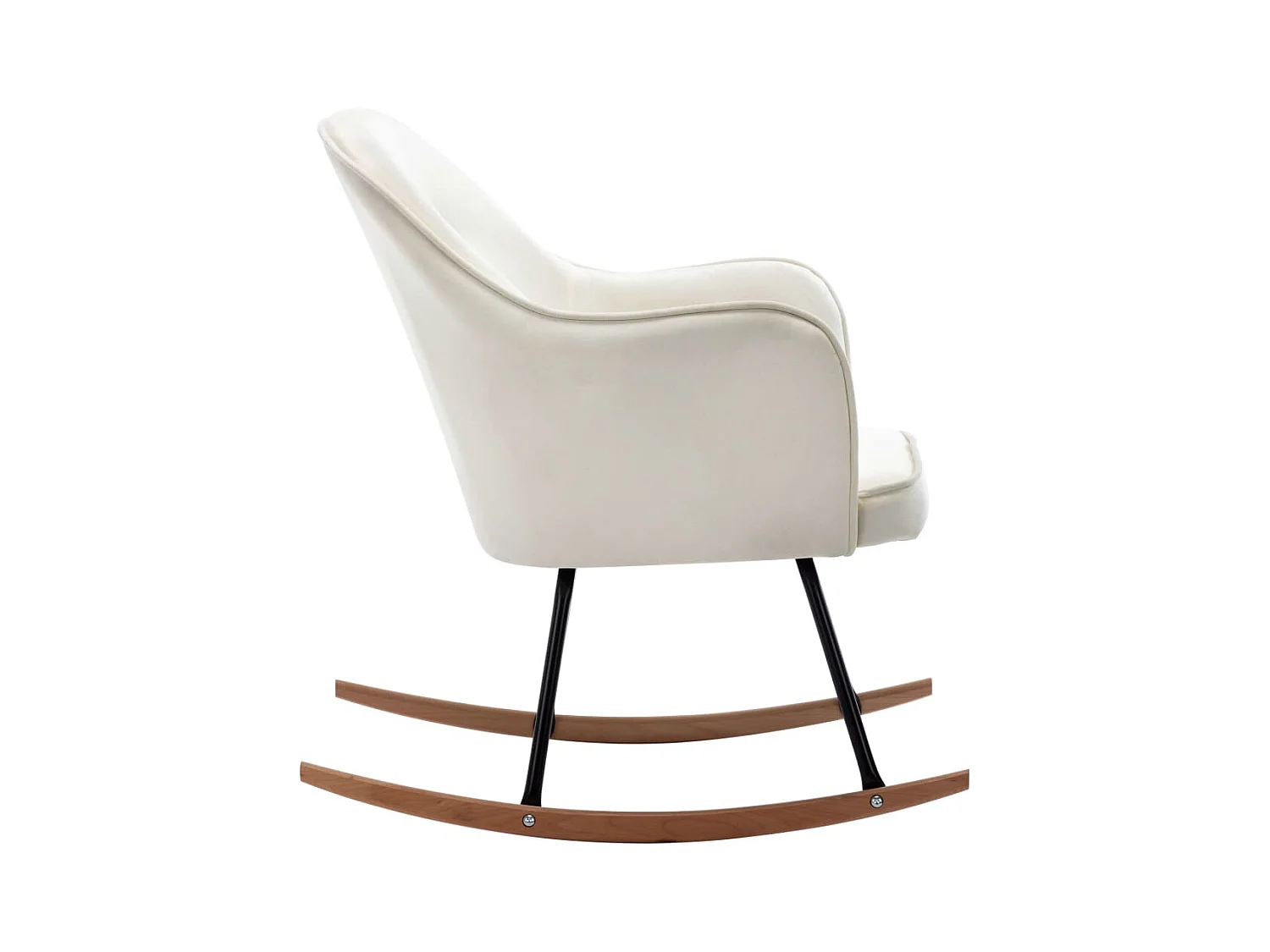 Sedia a dondolo in velluto bianco crema