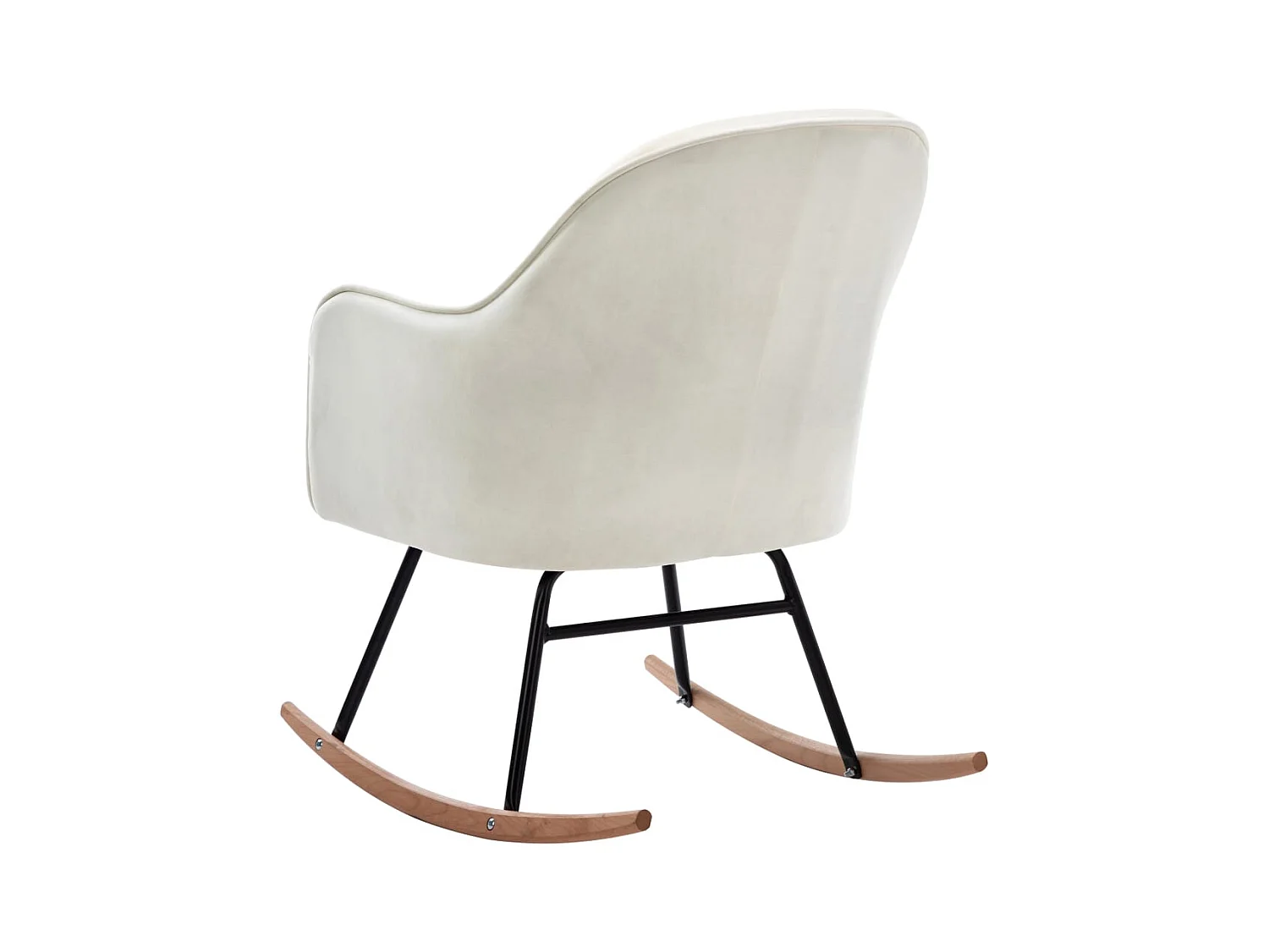 Sedia a dondolo in velluto bianco crema