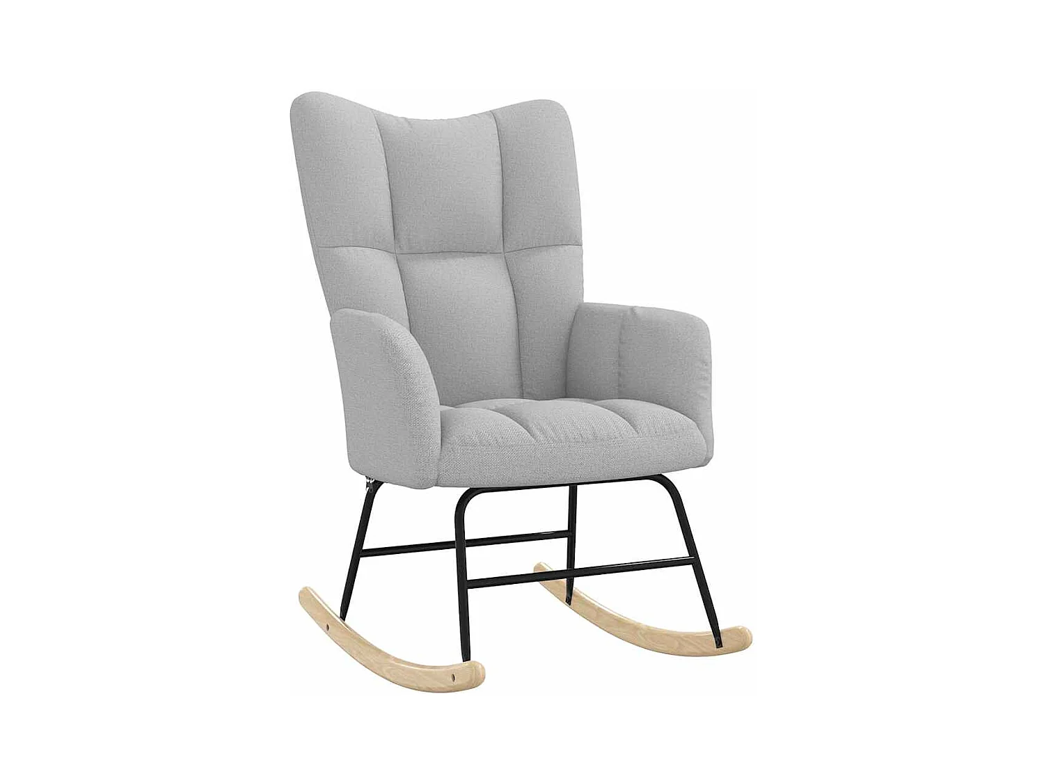 Chaise à bascule avec repose-pied gris nuage tissu