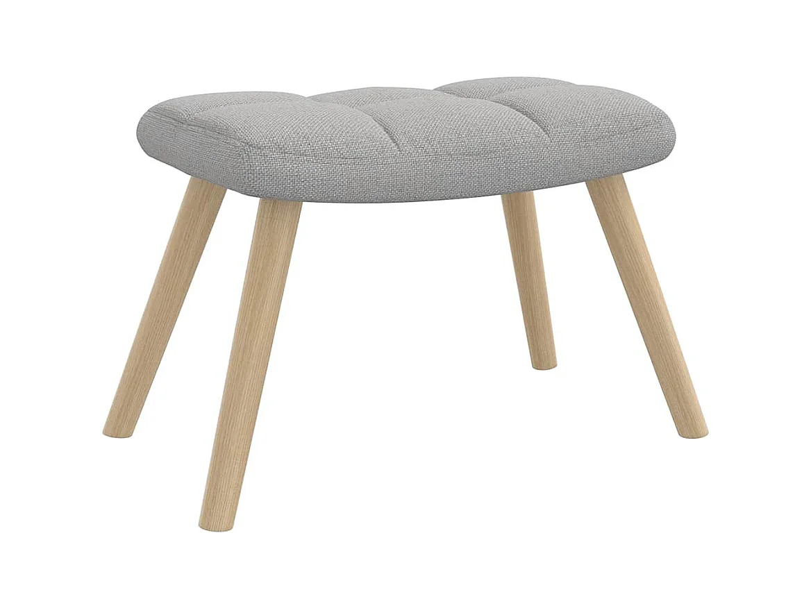 Chaise à bascule avec repose-pied gris nuage tissu