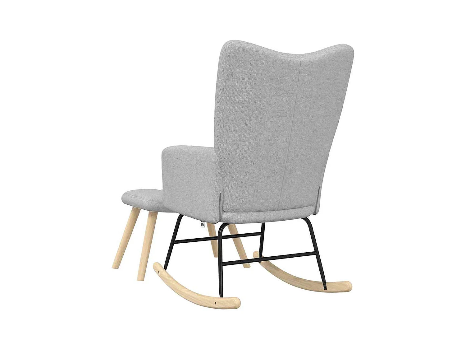 Chaise à bascule avec repose-pied gris nuage tissu