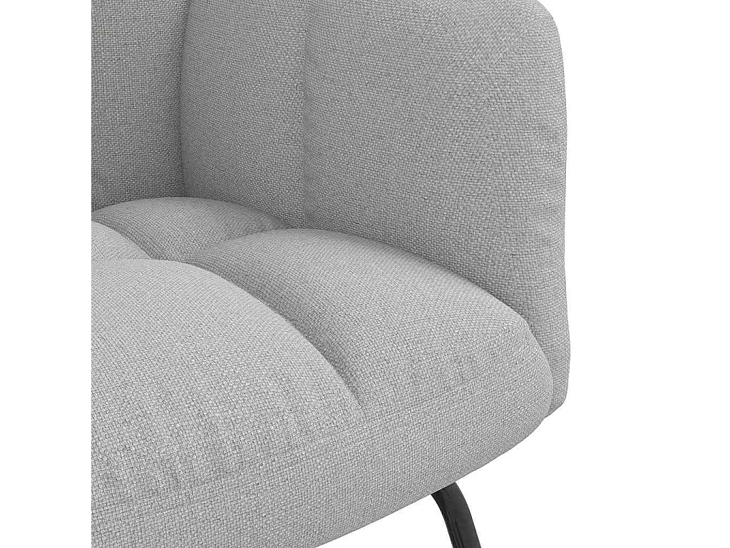 Chaise à bascule avec repose-pied gris nuage tissu