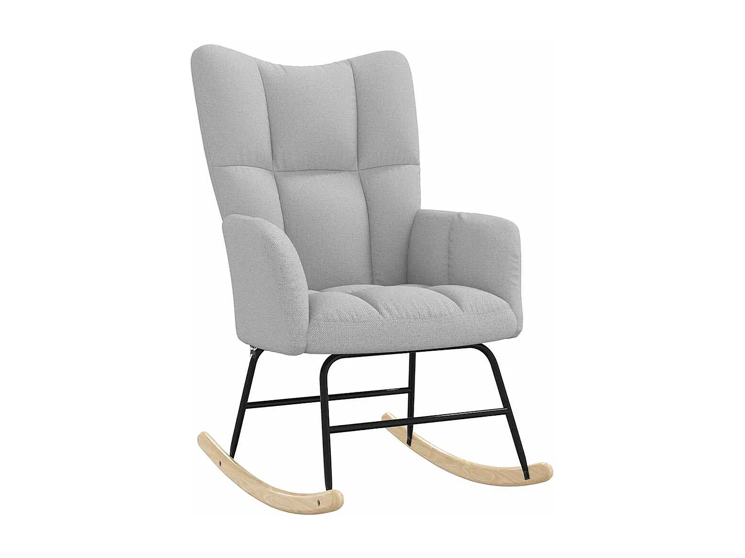 Chaise à bascule avec repose-pied gris nuage tissu