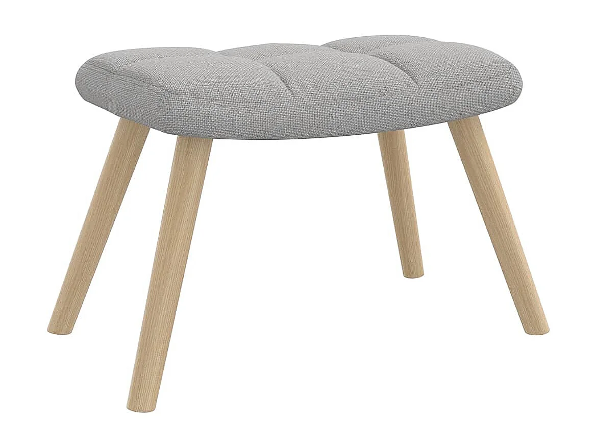 Chaise à bascule avec repose-pied gris nuage tissu