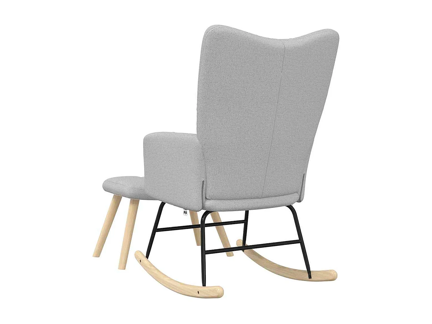 Chaise à bascule avec repose-pied gris nuage tissu