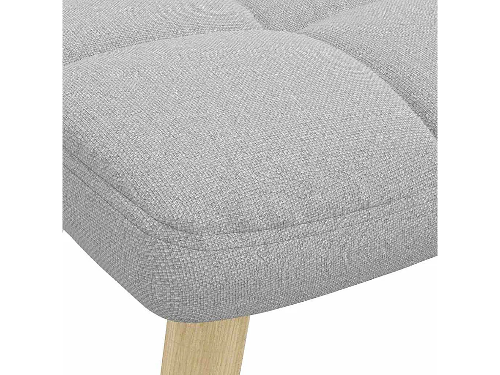 Chaise à bascule avec repose-pied gris nuage tissu