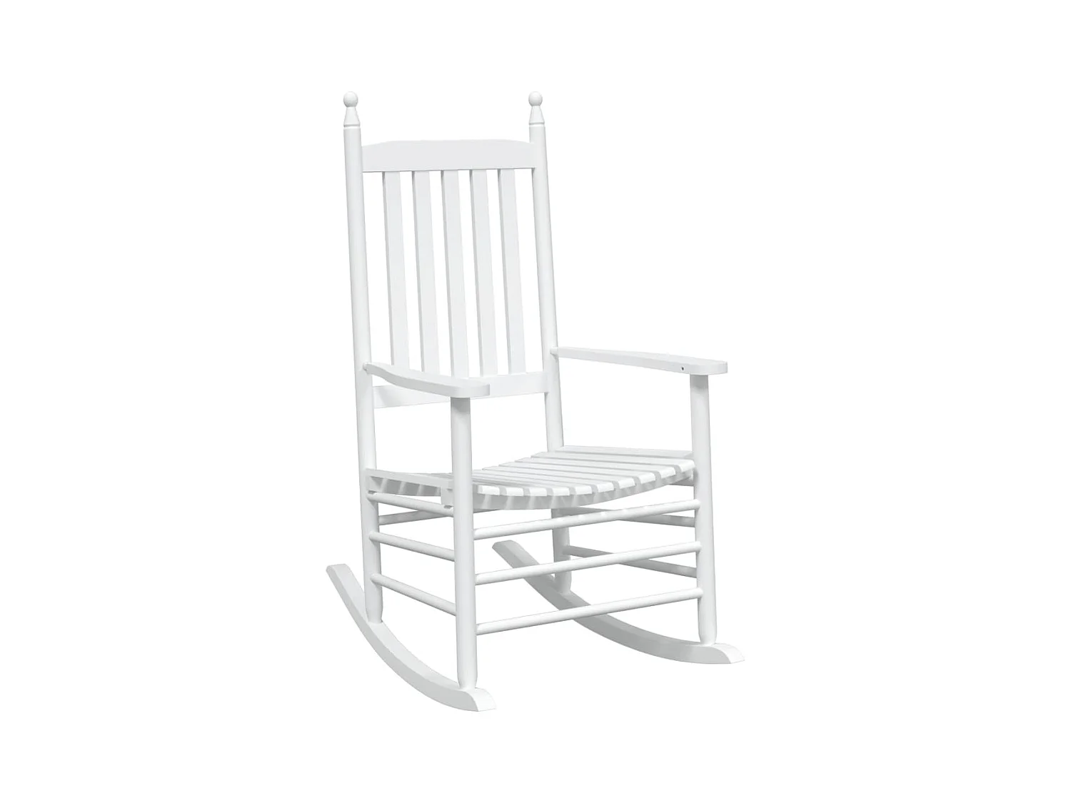 Schommelstoelen gebogen zittingen set van 2 wit massief sparrenhout