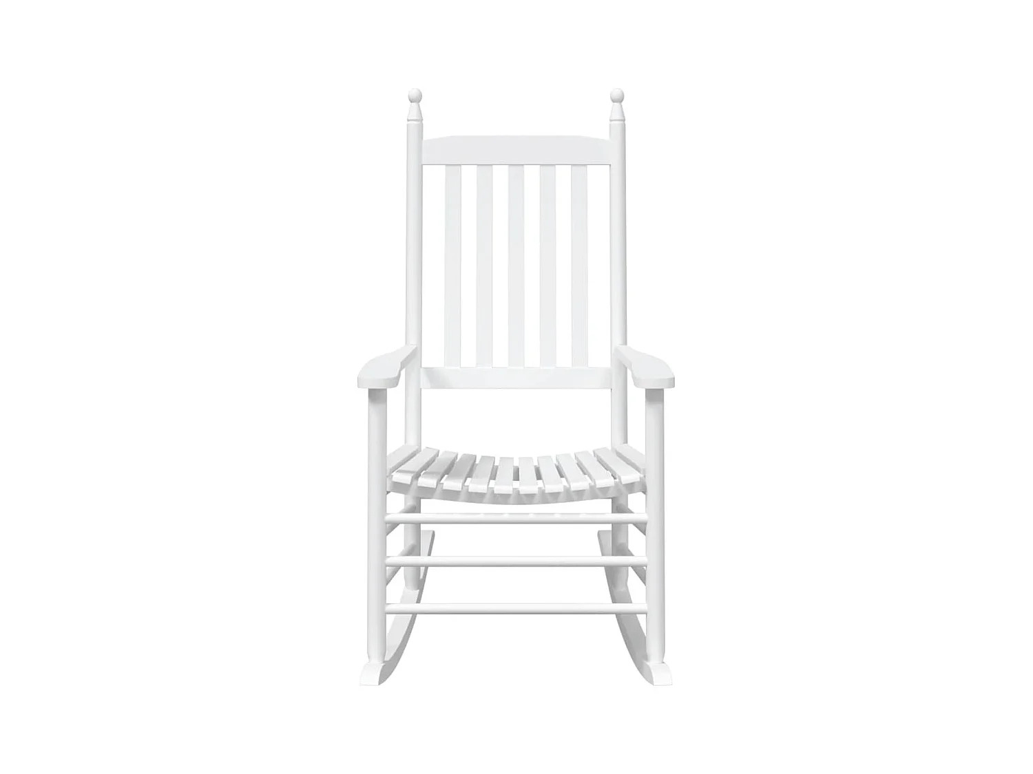 Schommelstoelen gebogen zittingen set van 2 wit massief sparrenhout