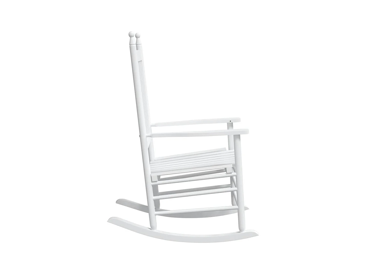 Schommelstoelen gebogen zittingen set van 2 wit massief sparrenhout