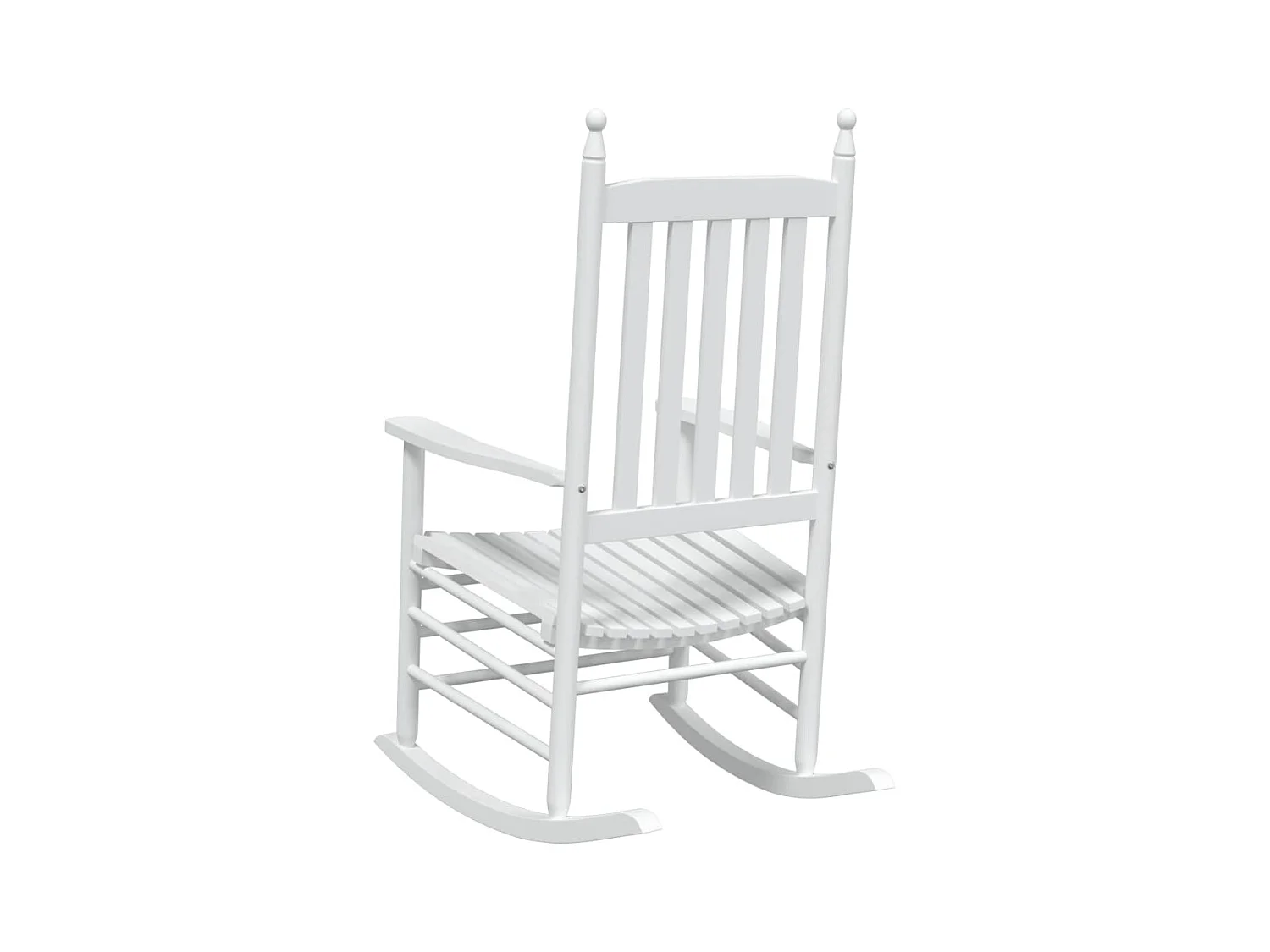 Schommelstoelen gebogen zittingen set van 2 wit massief sparrenhout