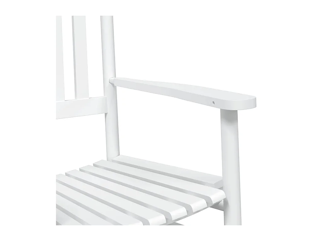 Schommelstoelen gebogen zittingen set van 2 wit massief sparrenhout