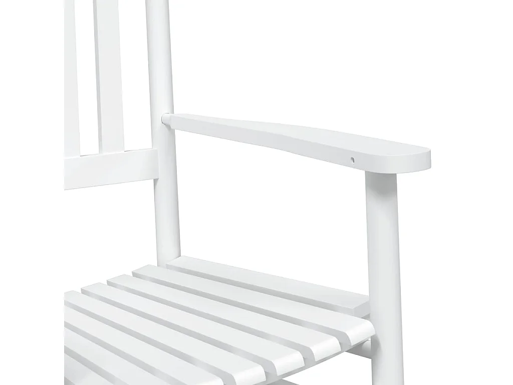 Schommelstoelen gebogen zittingen set van 2 wit massief sparrenhout