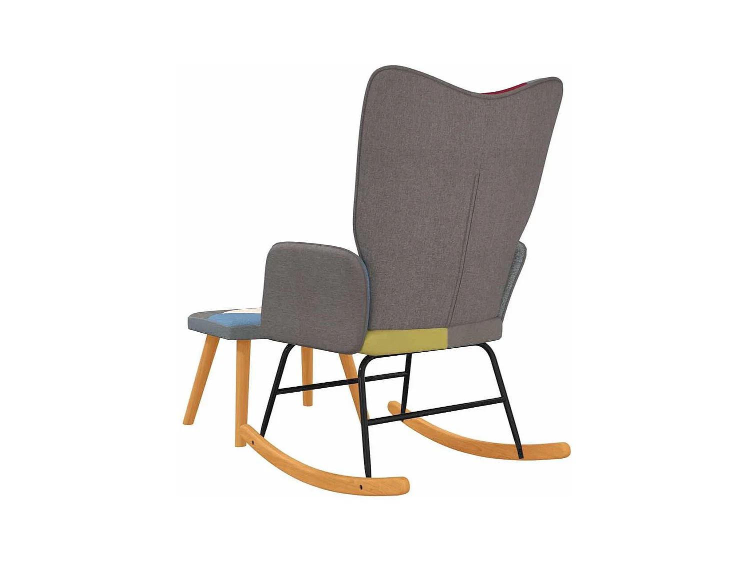 Mecedora con taburete Tela Patchwork