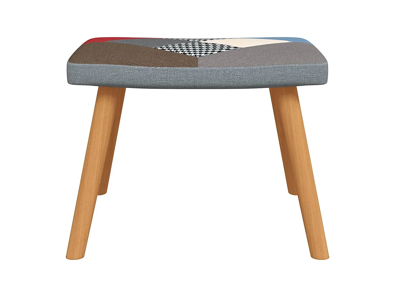 Mecedora con taburete Tela Patchwork