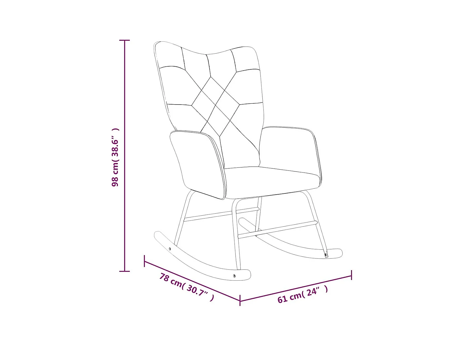 Mecedora con taburete Tela Patchwork