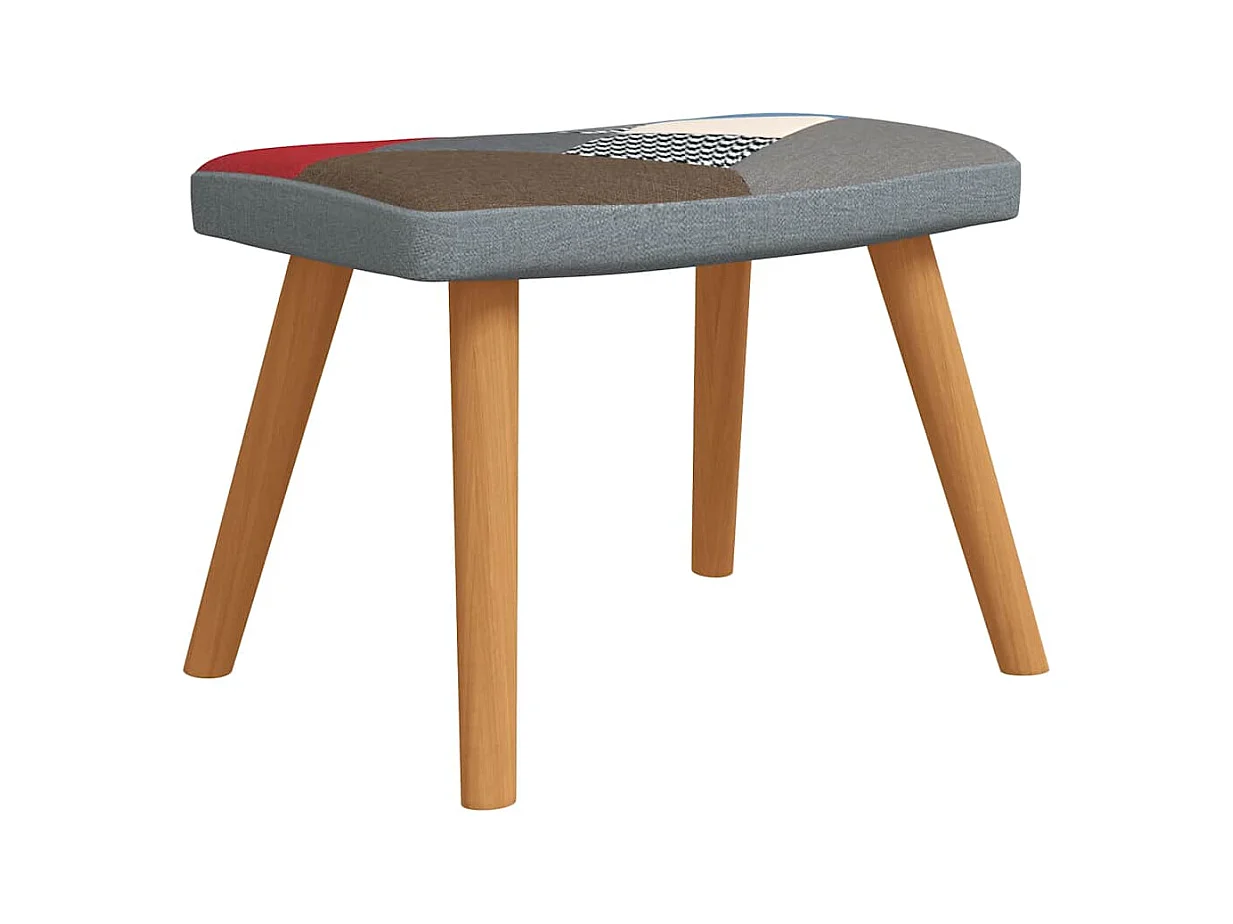 Chaise à bascule avec tabouret Patchwork Tissu