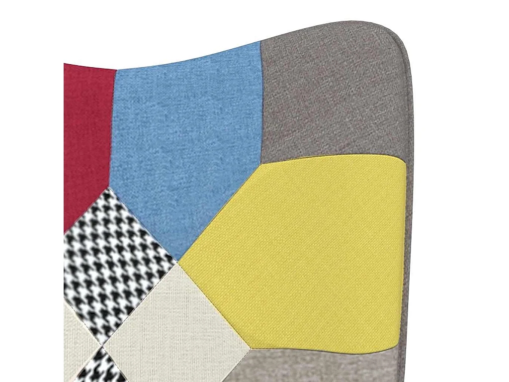 Chaise à bascule avec tabouret Patchwork Tissu