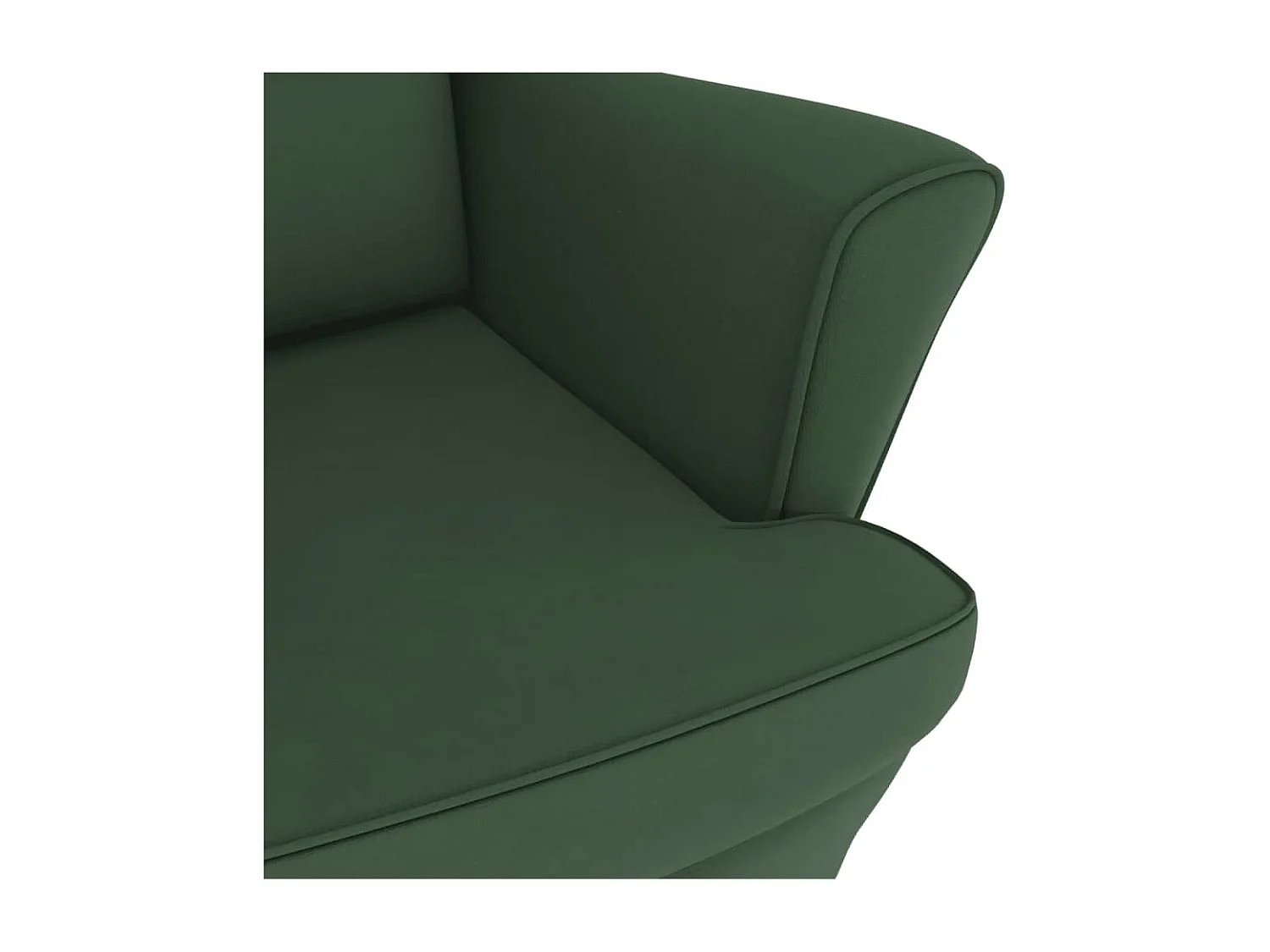 Sedia a dondolo con gambe in legno e sgabello Verde scuro