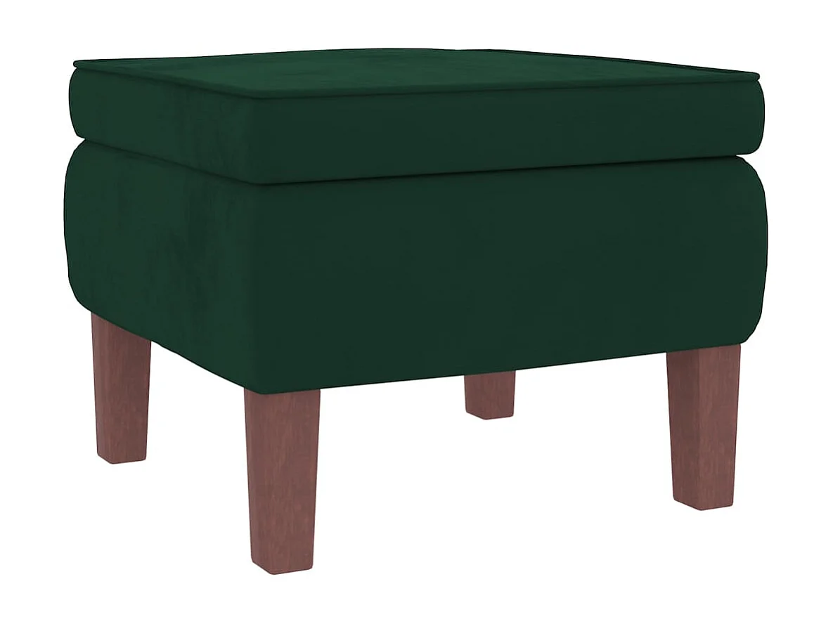 Sedia a dondolo con gambe in legno e sgabello Verde scuro