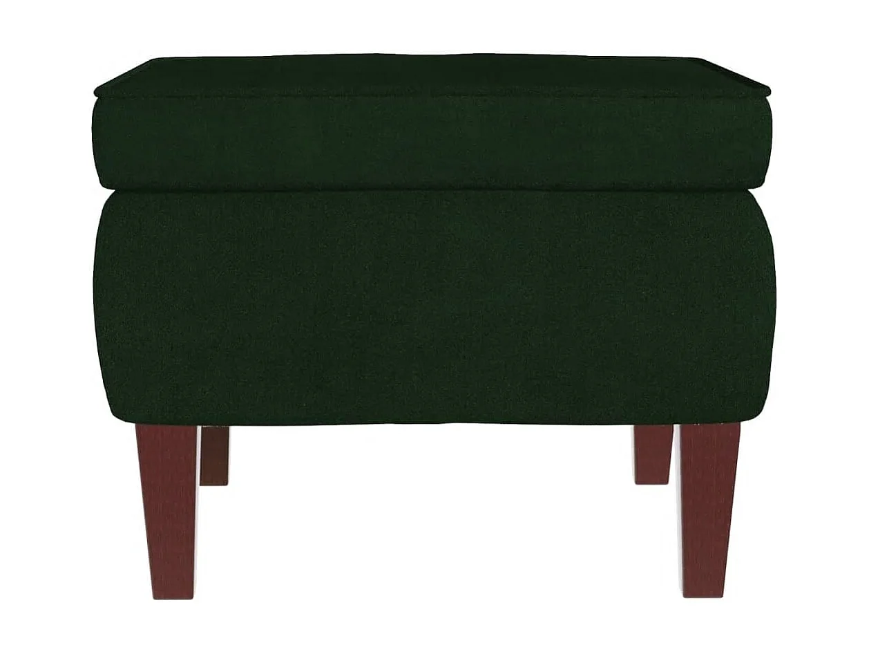 Sedia a dondolo con gambe in legno e sgabello Verde scuro