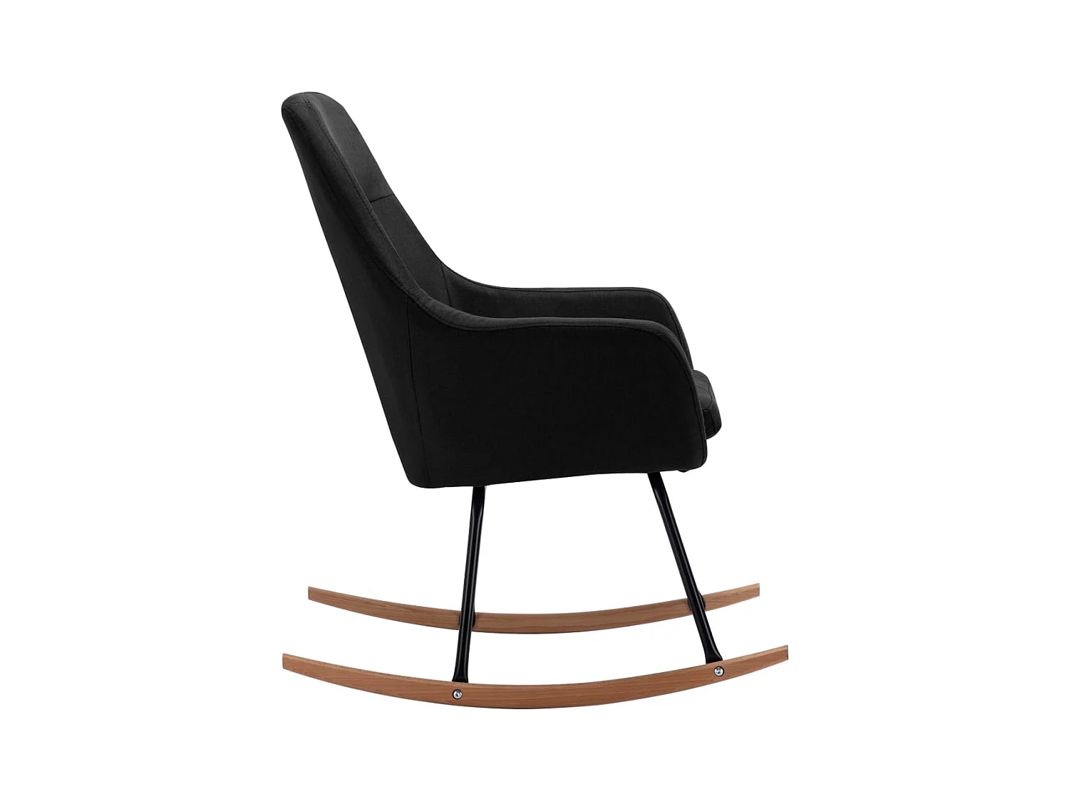 Schaukelstuhl aus schwarzem Stoff