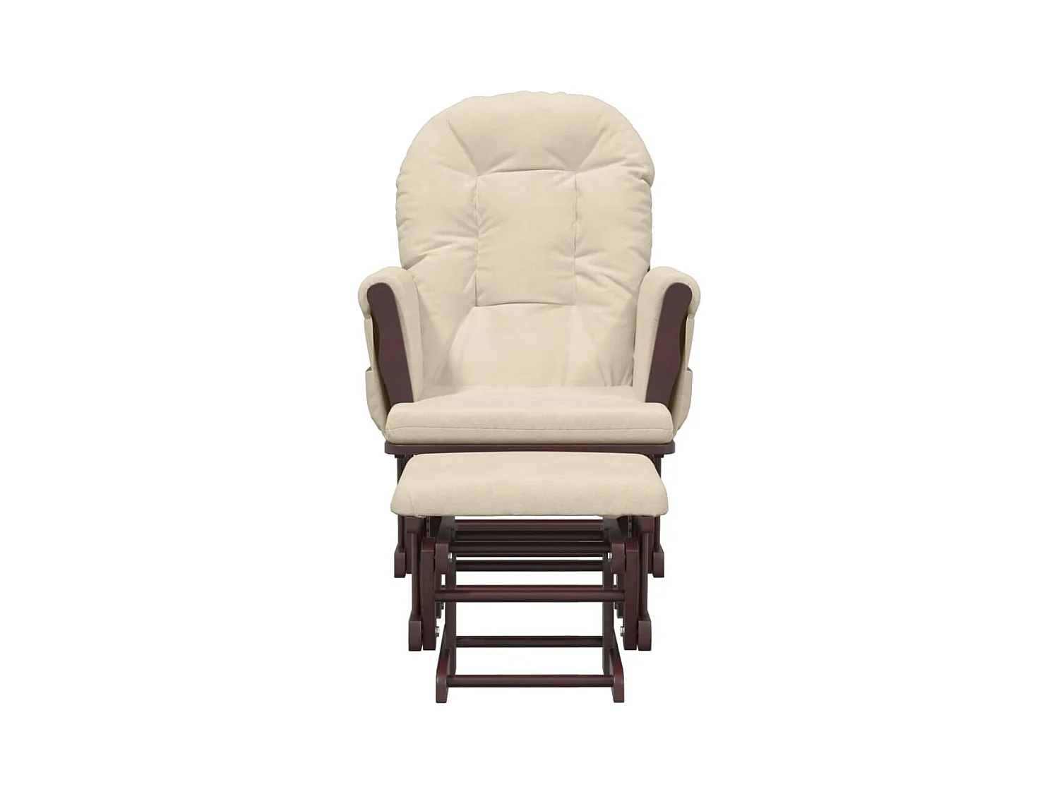 Schaukelstuhl mit Fußstütze Cremeweißer Stoff